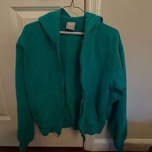 Aritzia TNA Cozy Fleece Hoodie in Teal